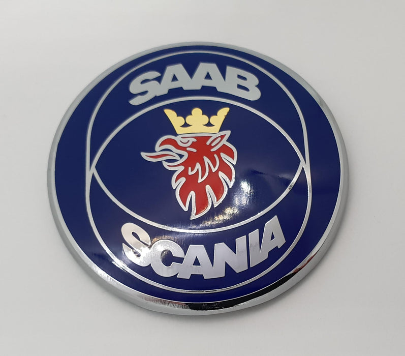 Saab Boot Badge 'SAAB Scania' Injection alloy/hard enamel. New and improved with UV protection