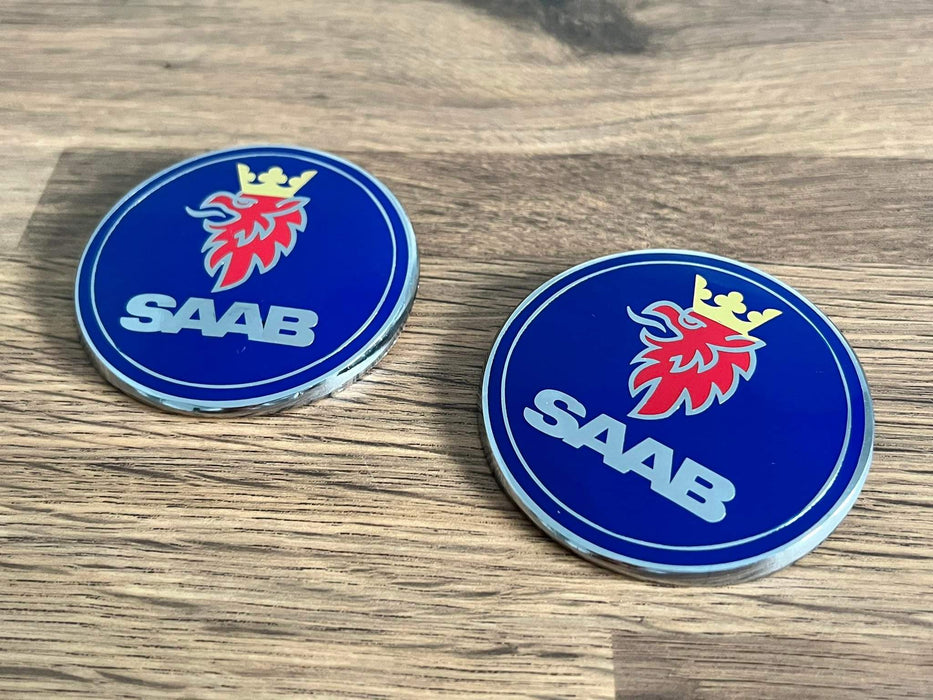 Saab Convertible Boot Badge 'SAAB' Injection alloy/hard enamel. New and improved with UV protection