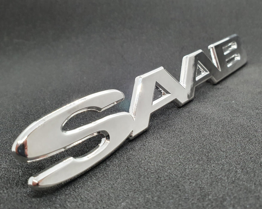 Saab 96/95 wing badge.  Injection alloy  chrome plated